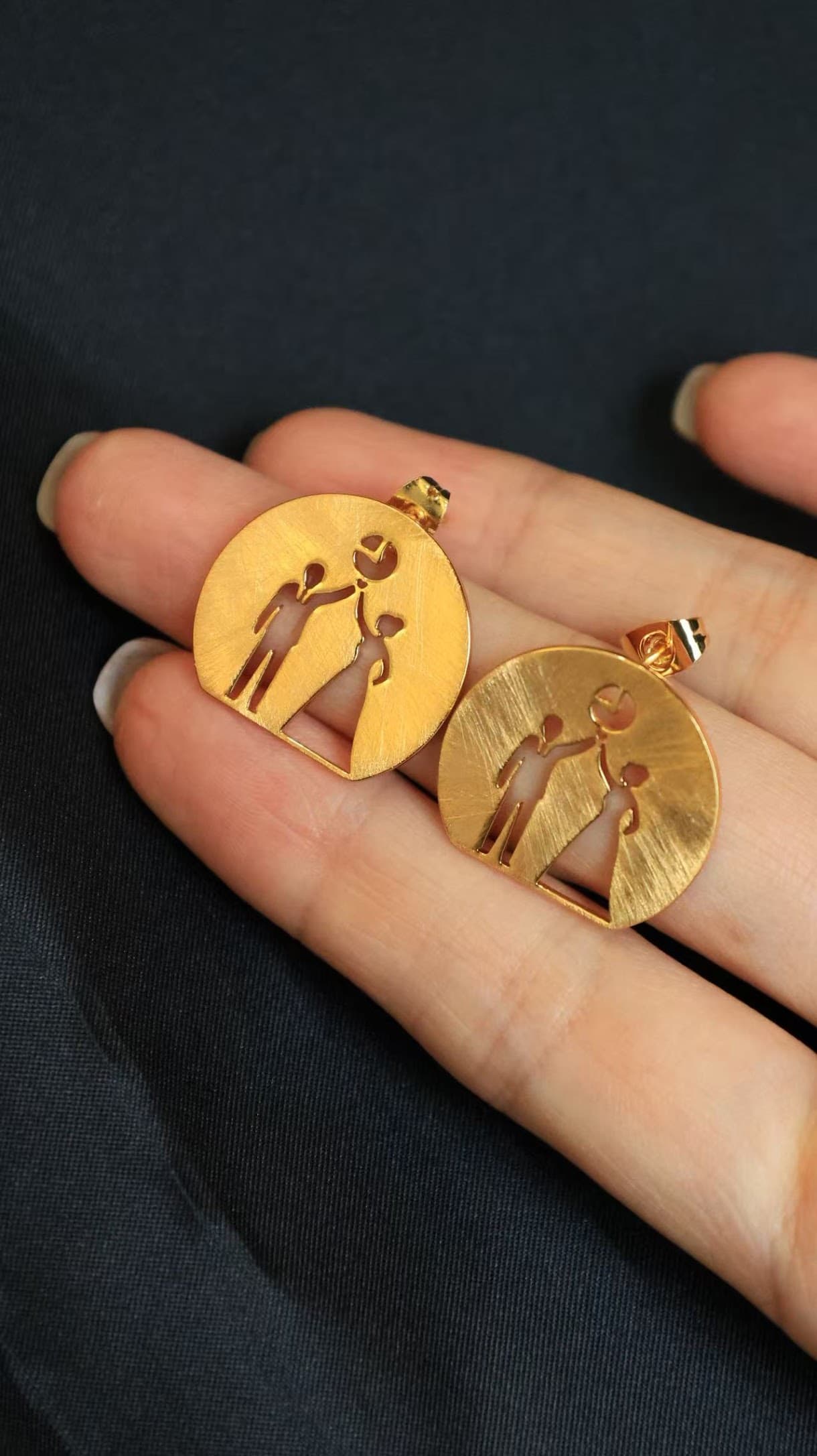 A married woman wearing The Married Earring with confidence