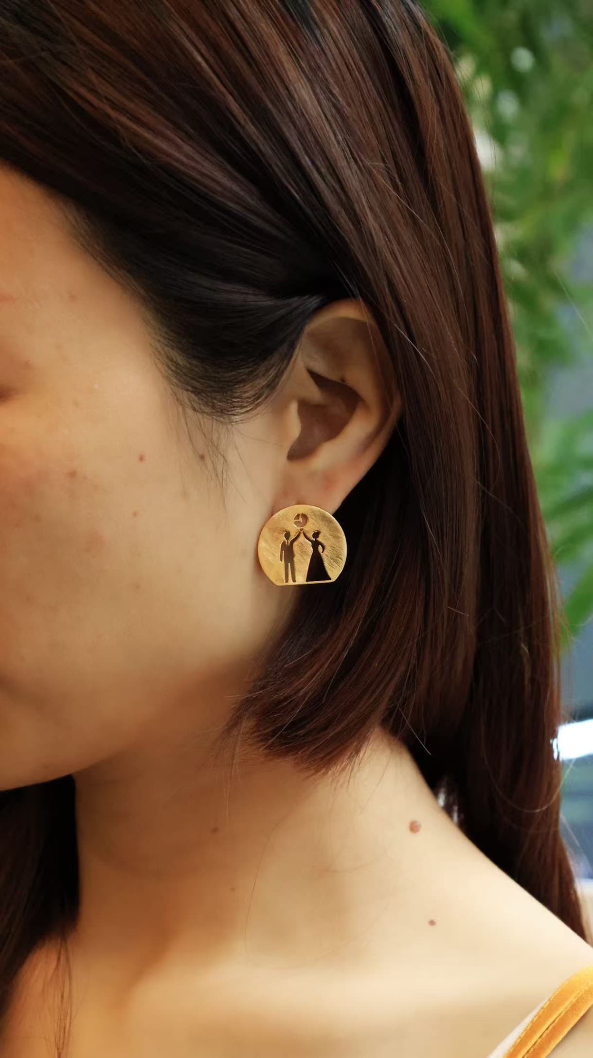 The Married Earring being worn